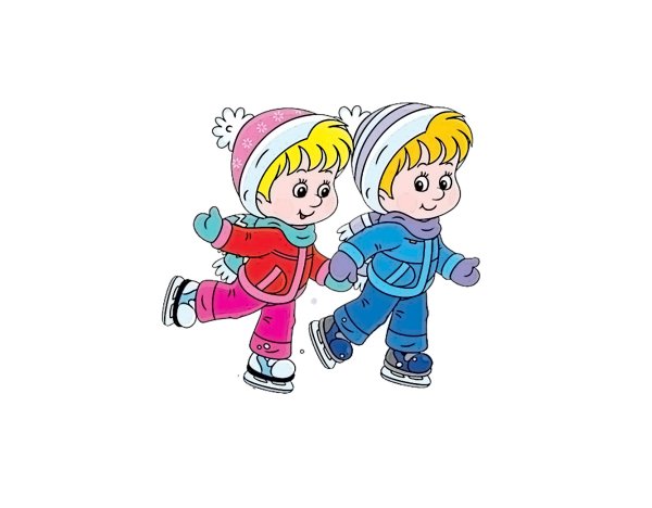 Дети катаются на коньках