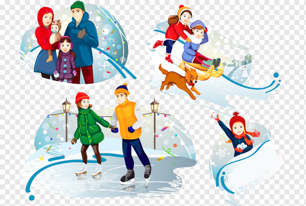 Дети на улице зима вектор