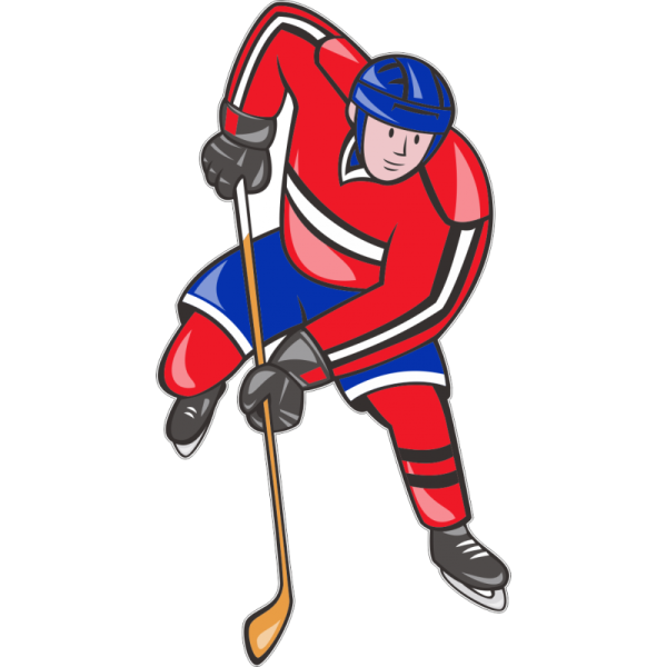 Хоккеист с клюшкой