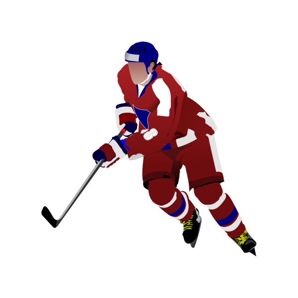 Хоккеист на прозрачном фоне