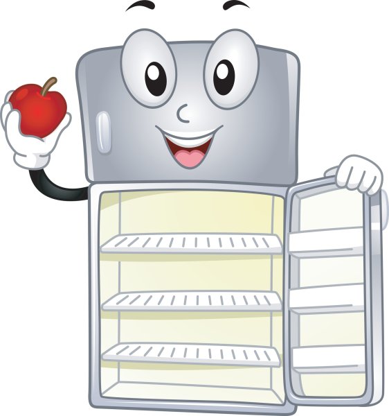 Холодильник с глазками открытый