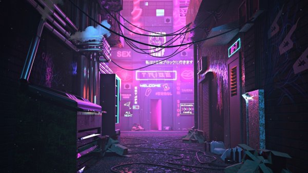 Cyberpunk 2077 переулок
