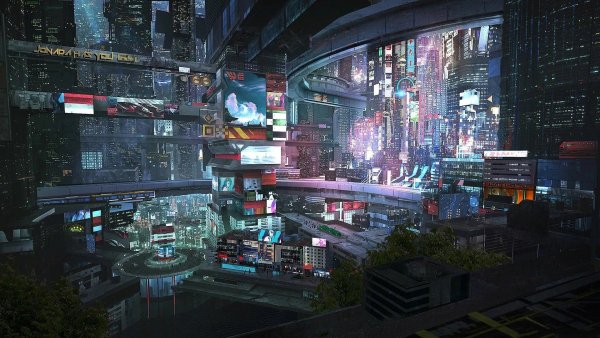 Cyberpunk 2077 City 4к