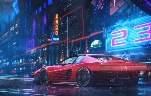 Киберпанк 2077 машина Ferrari Testarossa