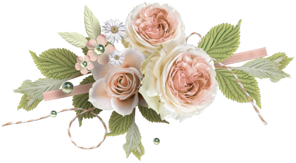 Цветочные композиции на прозрачном фоне