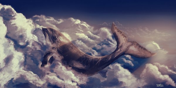 Киты в облаках арт