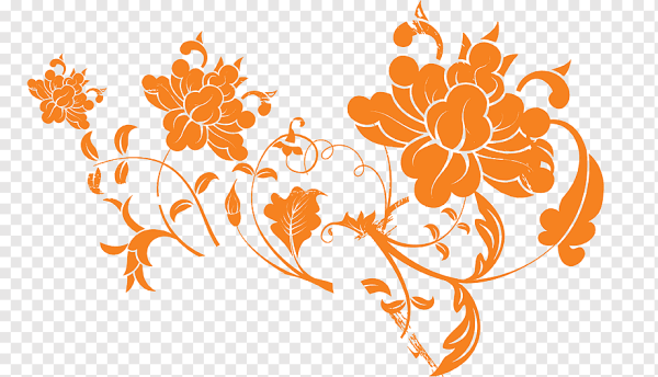 Оранжевый растительный узор