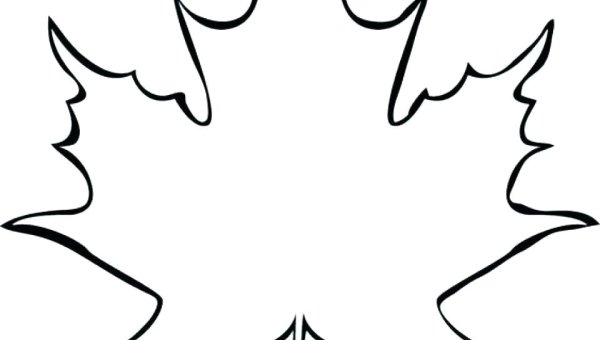 Лист клена трафарет