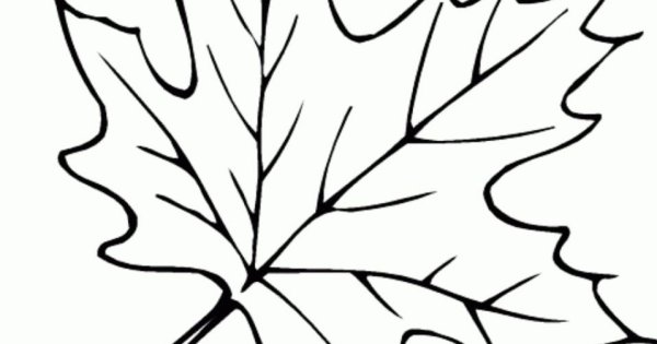 Лист клена трафарет