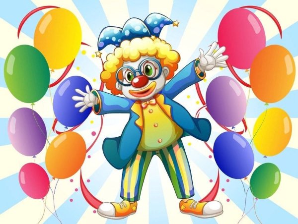 Рисование шарики для клоуна