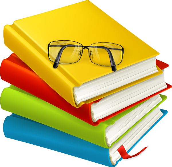 Тетради и книжки на прозрачном фоне