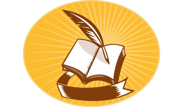 Логотип книга с пером