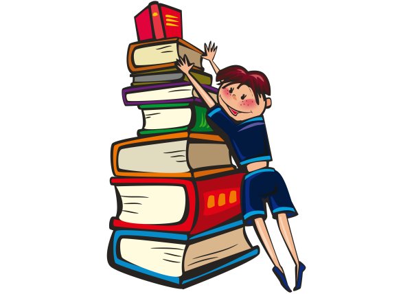 Книги в библиотеке на прозрачном фоне