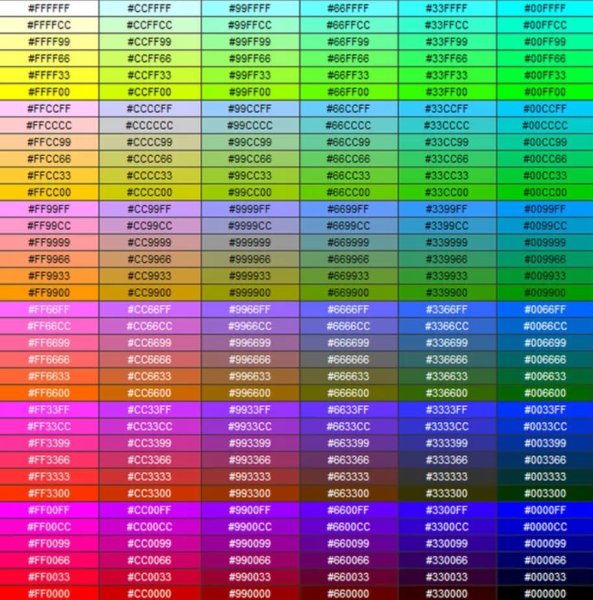 RGB коды цветов самп