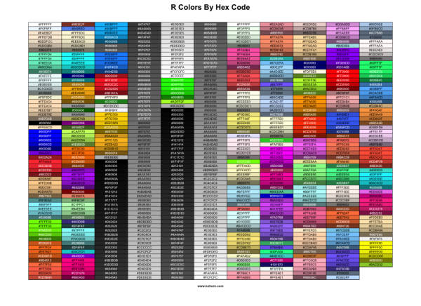 Цвета hex таблица