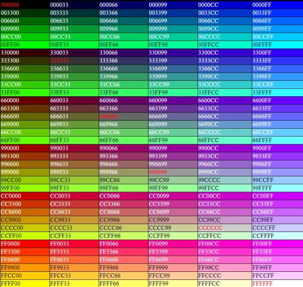 Формат RRGGBB В сампе