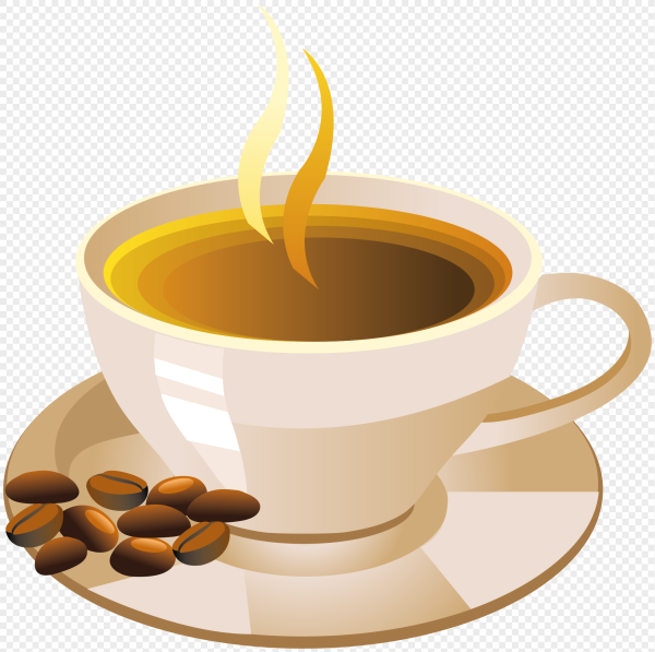 Кофейная чашка на прозрачном фоне