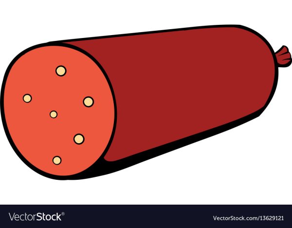 Колбаса нарисованная на белом фоне