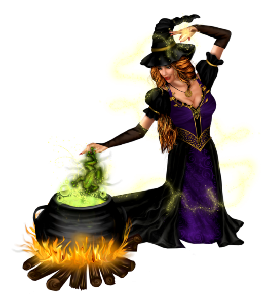 Ведьмочки на прозрачном фоне