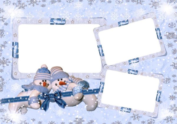 Зимние рамки для коллажа