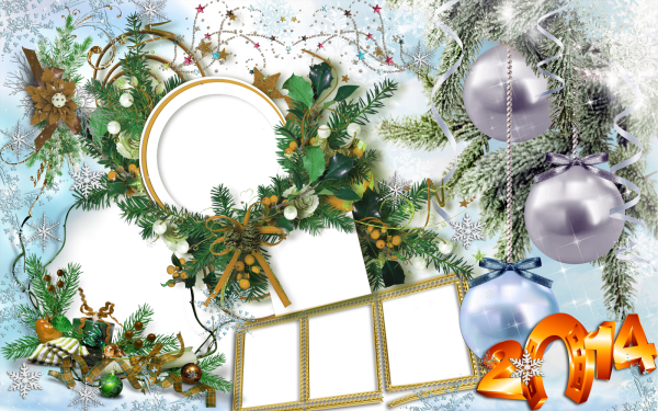 Новогодняя рамка для коллажа