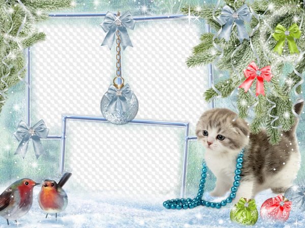 Новогодняя рамка для коллажа