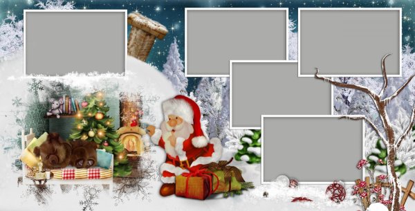 Зимние рамки для коллажа