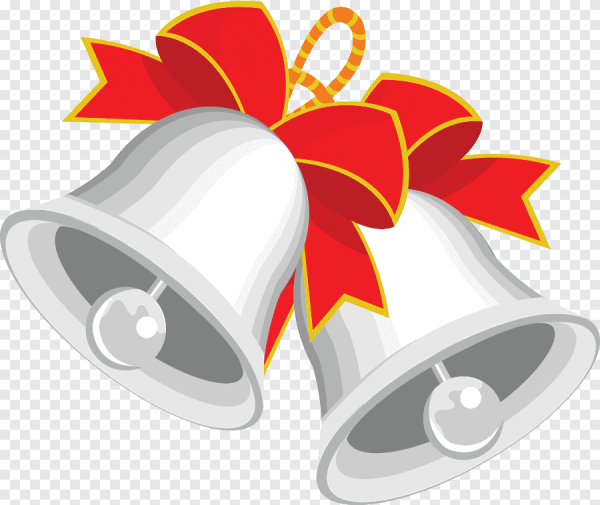 Школьный колокольчик на белом фоне