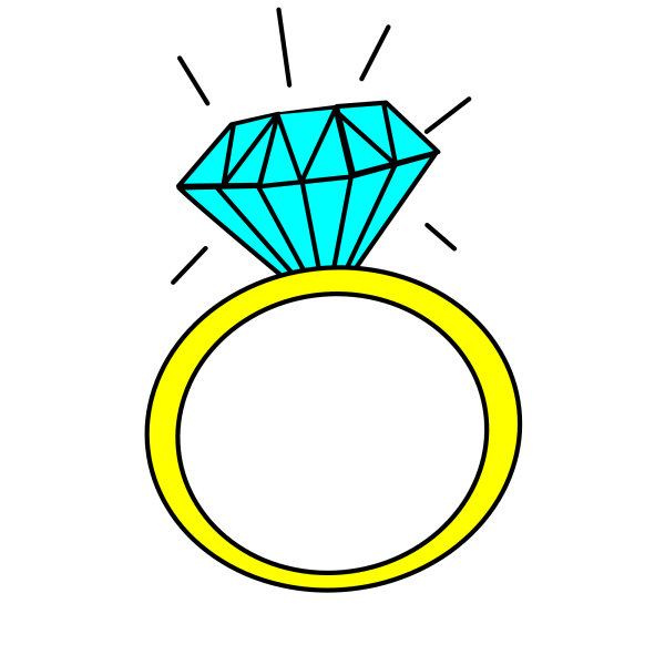 Нарисовать кольцо с бриллиантом