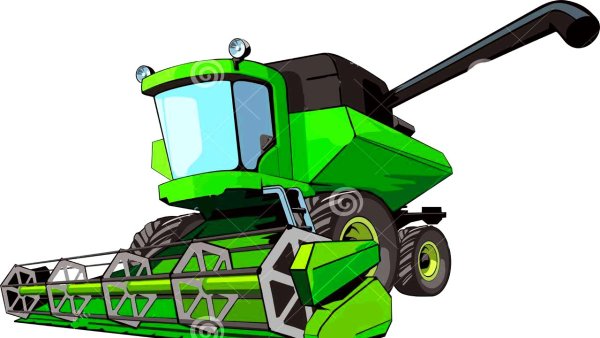 Мультяшный трактор комбайн