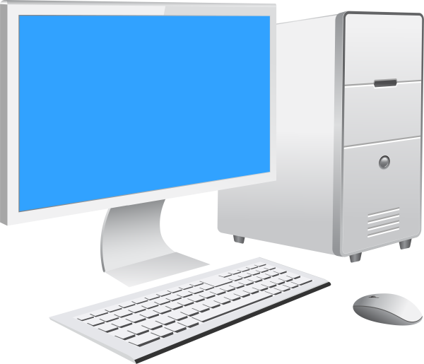 Компьютер на белом фоне