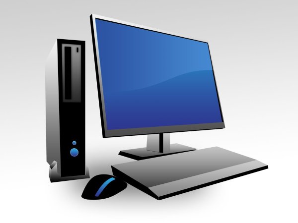 Компьютер на белом фоне