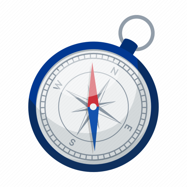 Компас на белом фоне нарисованный