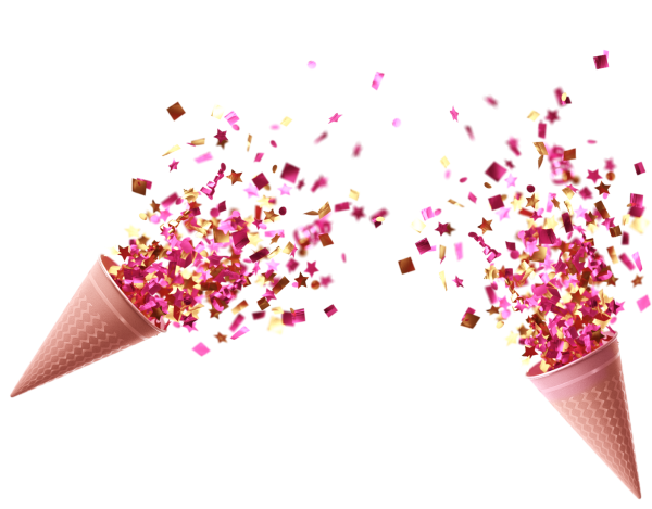 Хлопушка на белом фоне