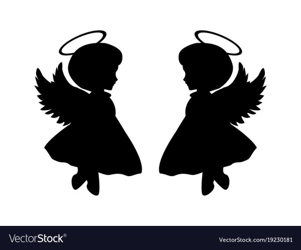 Силуэт двух ангелочков