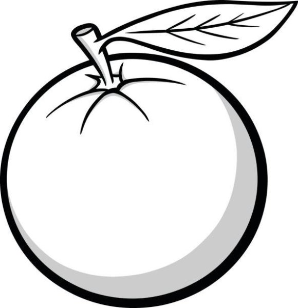 Трафарет мандарина для вырезания