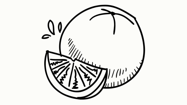 Апельсин черно белый