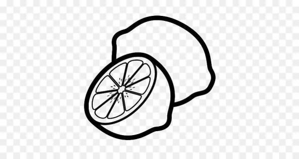 Лимон вектор чб