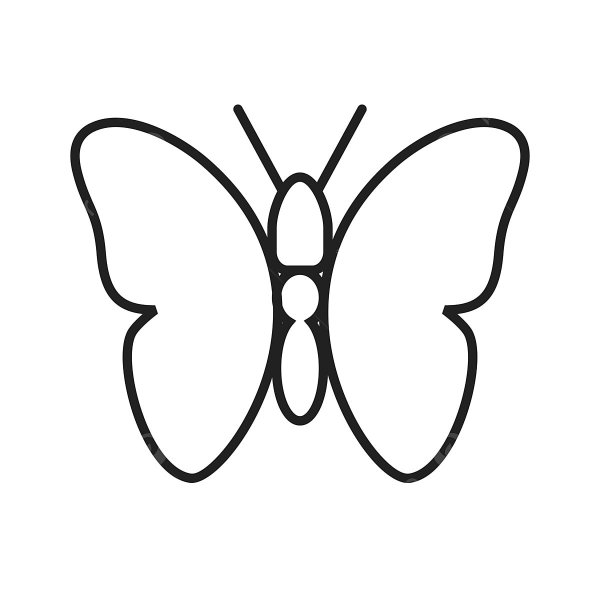 Бабочка черный контур