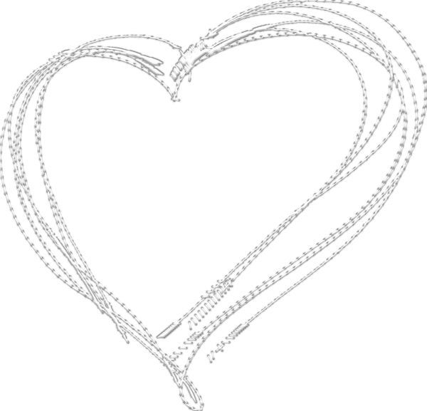 Контурные сердечки на прозрачном фоне