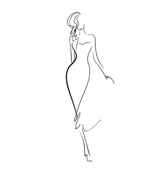 Силуэт женщины в платье