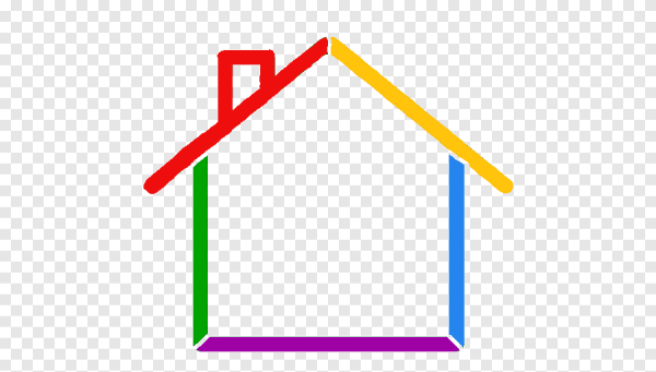 Цветные очертания домиков