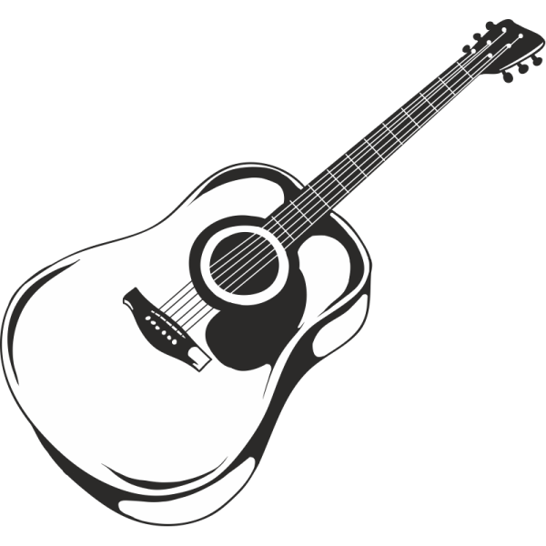 Гитара черно белая