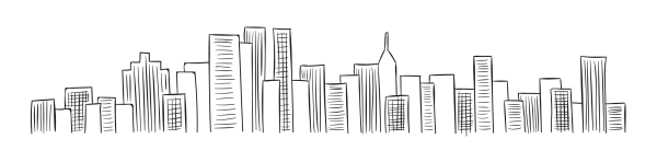 Очертания города на белом фоне