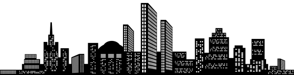 Силуэты домов города многоэтажки