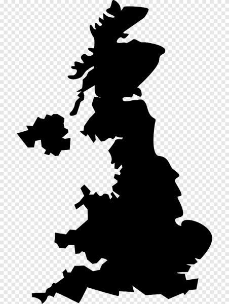 Очертания Великобритании на карте