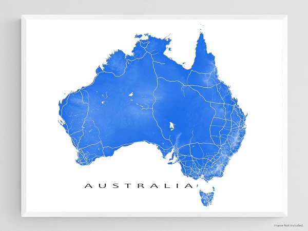 Карта Австралии на белом фоне