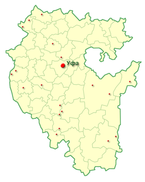 Карта Башкирии с районами