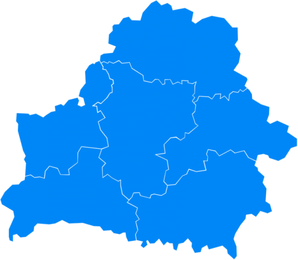 Карта Белоруссии с областями