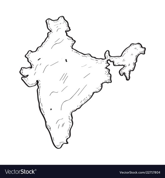Очертания Индии на карте